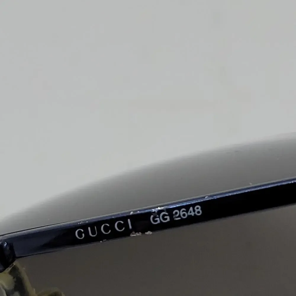 Vintage Gucci GG2648  Blue Metal Oval Clips-On Sunglasses Frames Italy 47x20